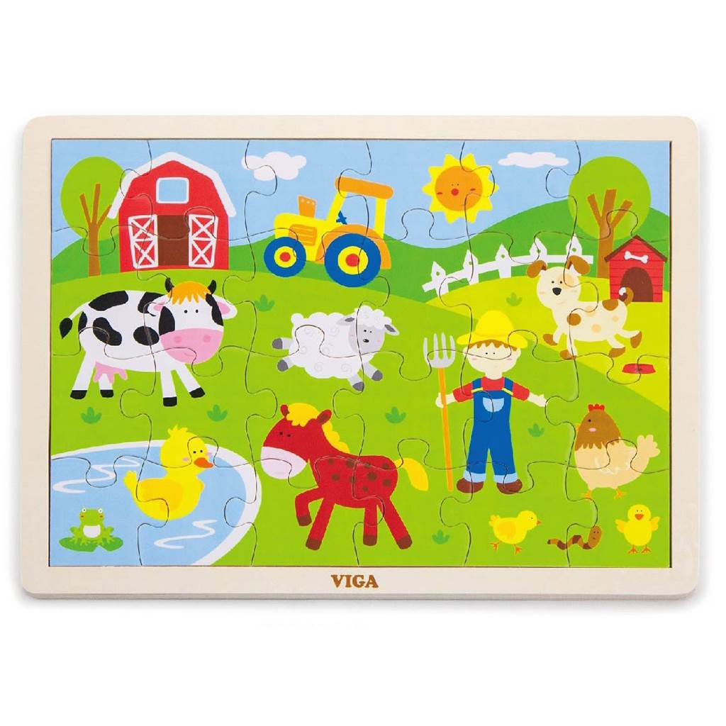 E-shop Detské drevené puzzle Viga Farma - 40415