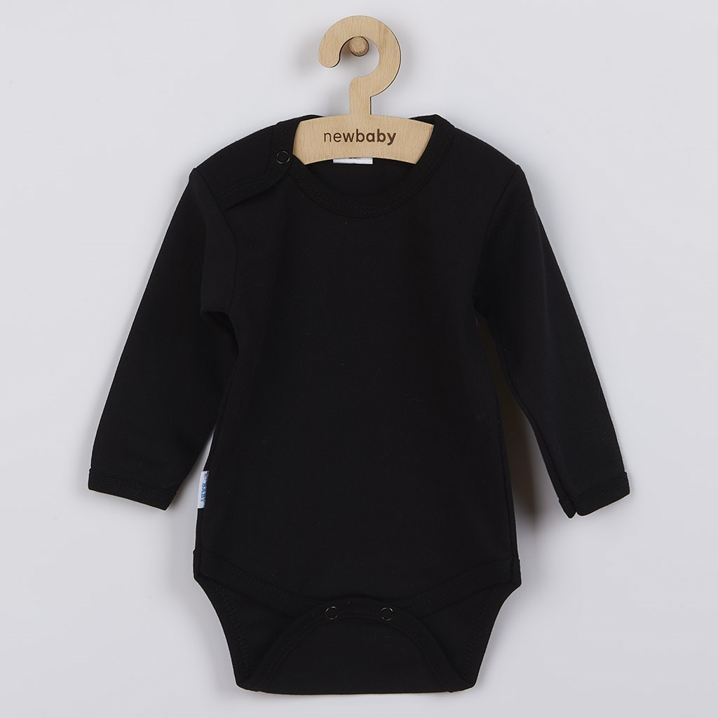 E-shop Body dlhý rukáv New Baby - čierne, 56 (0-3m) - 40742