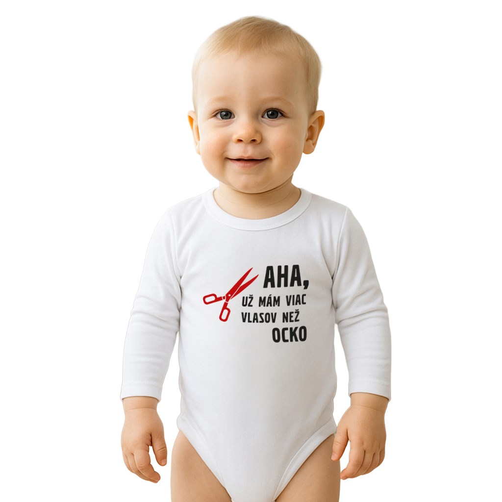 E-shop Body s potlačou New Baby Viac vlasov než ocko, 86 (12-18m) - 41199