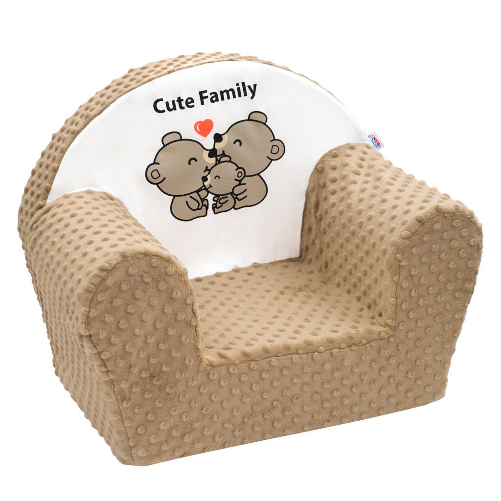E-shop Detské kreslo z Minky New Baby Cute Family cappuccino - 41223