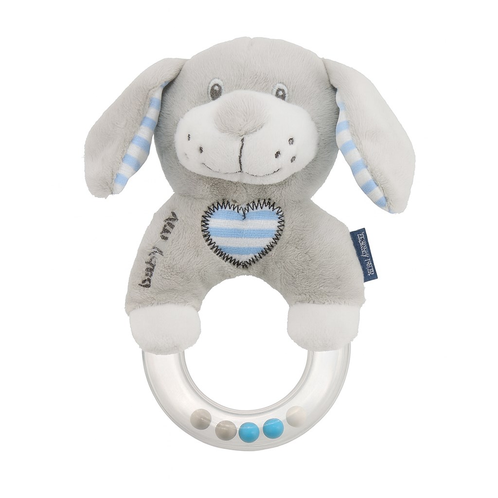 E-shop Detská plyšová hrkálka Baby Mix psík modrý - 41552