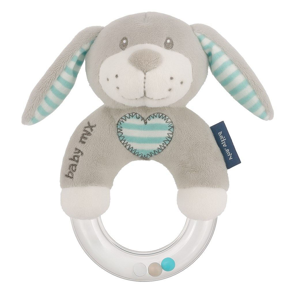 E-shop Detská plyšová hrkálka Baby Mix psík mätový - 41555