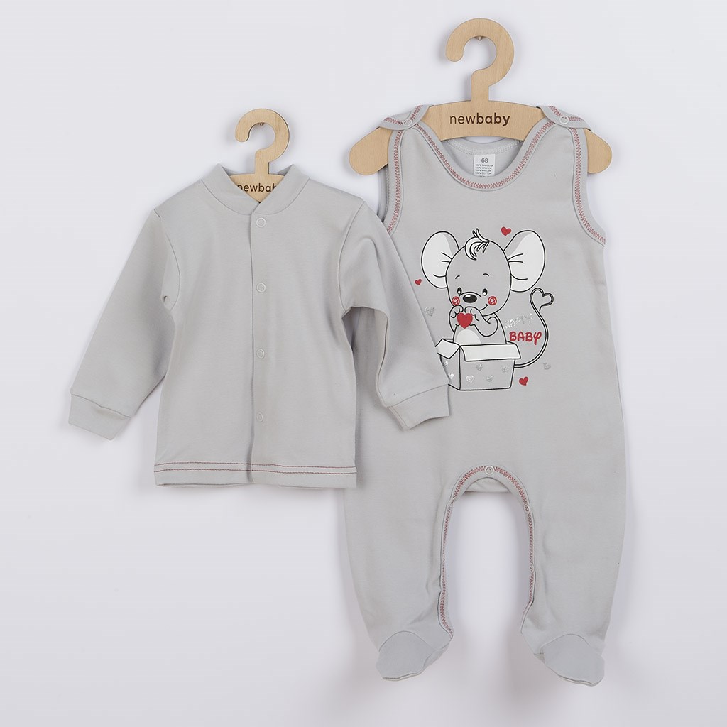 E-shop Dojčenská súpravička New Baby Mouse sivá, 86 (12-18m) - 42248