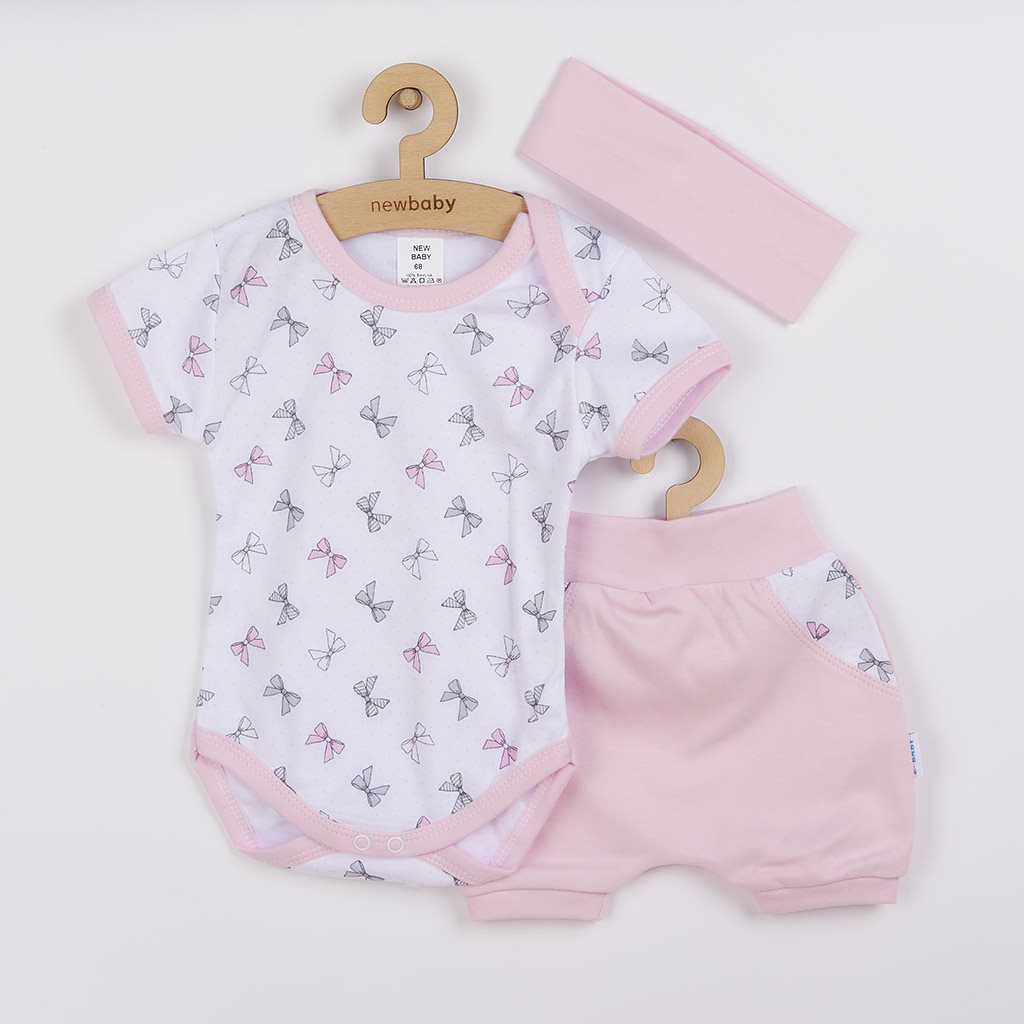 E-shop 3-dielna letná bavlnená súprava New Baby Perfect Summer ružová, 92 (18-24m) - 42520