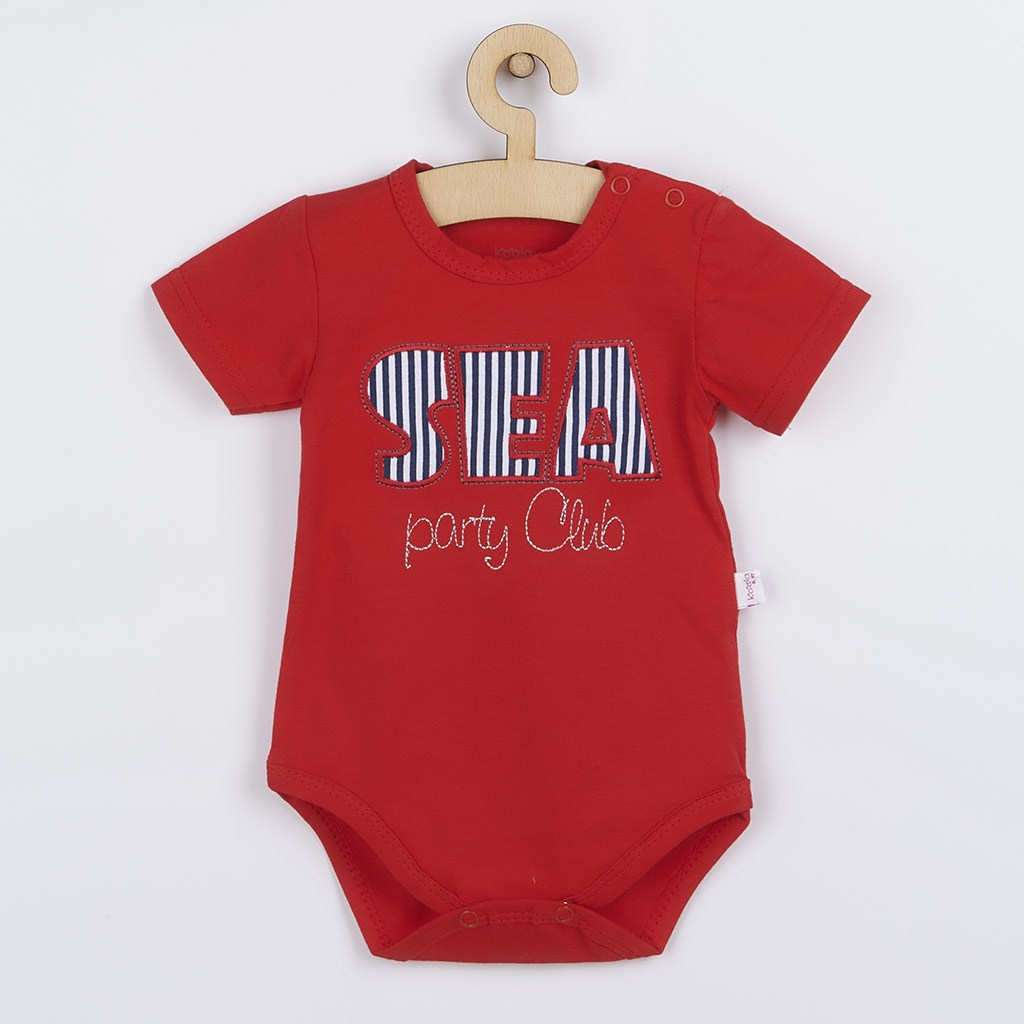 E-shop Dojčenské letné body Koala Sea Party červené, 62 (3-6m) - 42734