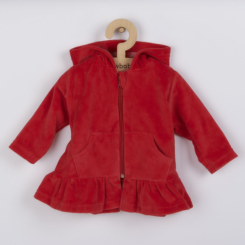 E-shop Semišková mikinka s kapucňou New Baby Baby červená, 80 (9-12m) - 43334