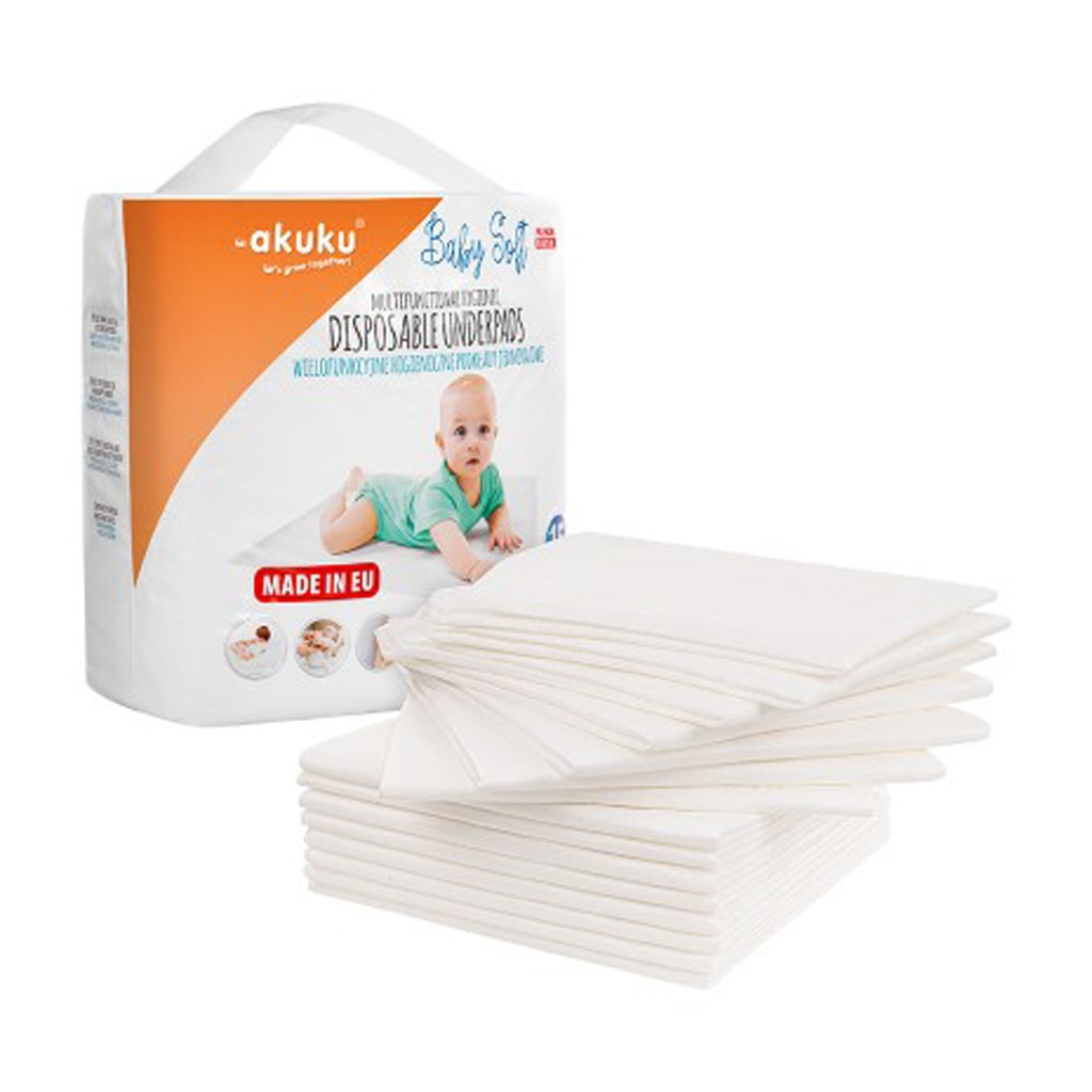 E-shop Jednorazové hygienické podložky Akuku Baby Soft 40x60cm 15ks - 43582