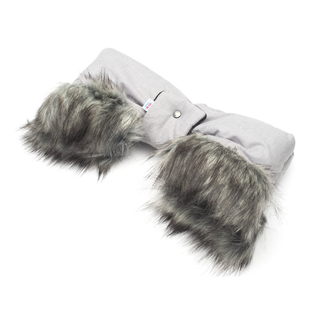 E-shop Rukávník na kočiar 2v1 New Baby s kožušinkou grey - 44368