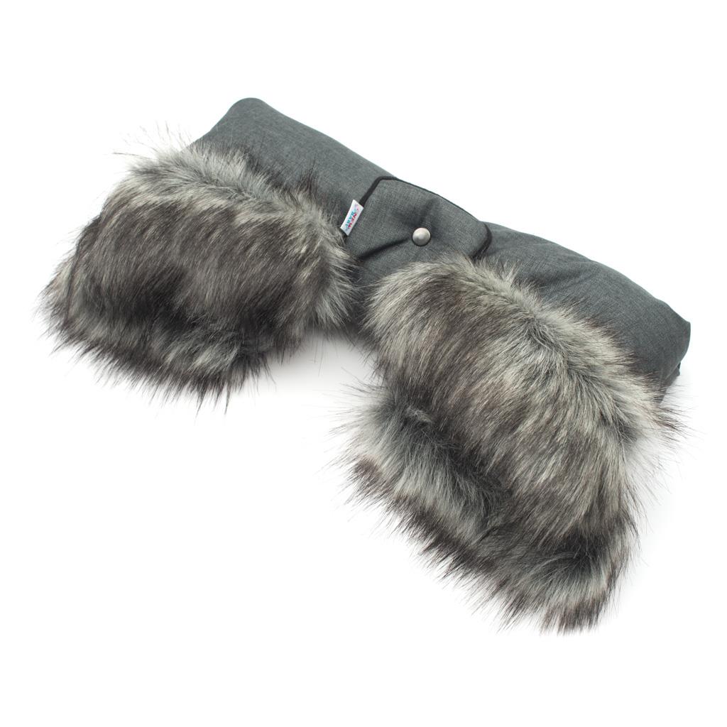 E-shop Rukávník na kočiar 2v1 New Baby s kožušinkou graphite - 44369