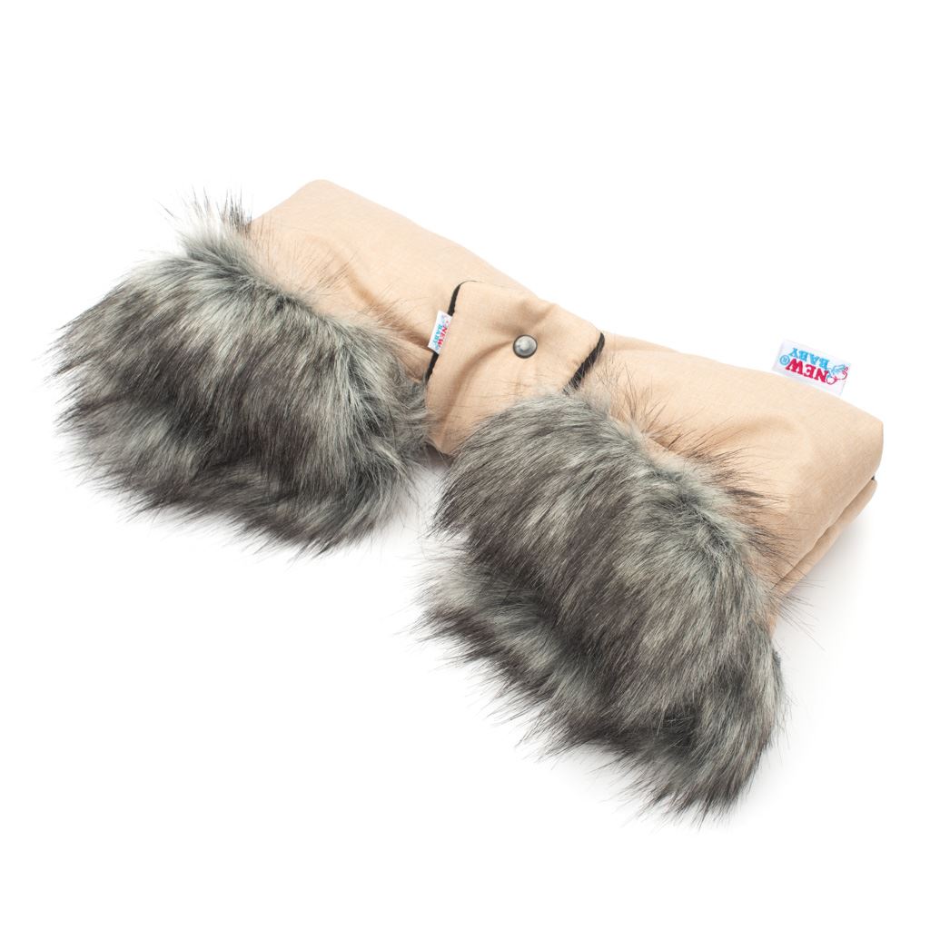 E-shop Rukávník na kočiar 2v1 New Baby s kožušinkou latte - 44370