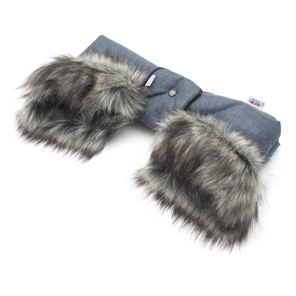 E-shop Rukávník na kočiar 2v1 New Baby s kožušinkou blue - 44371