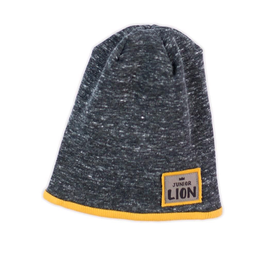E-shop Dojčenská čiapočka Nicol Prince Lion melírovaná sivá, 80/86 - 44762