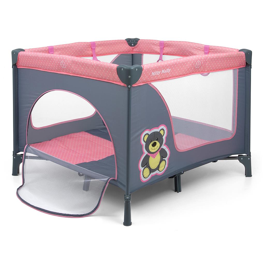 E-shop Detská skladacia ohrádka Milly Mally Fun Pink Bear - 45060