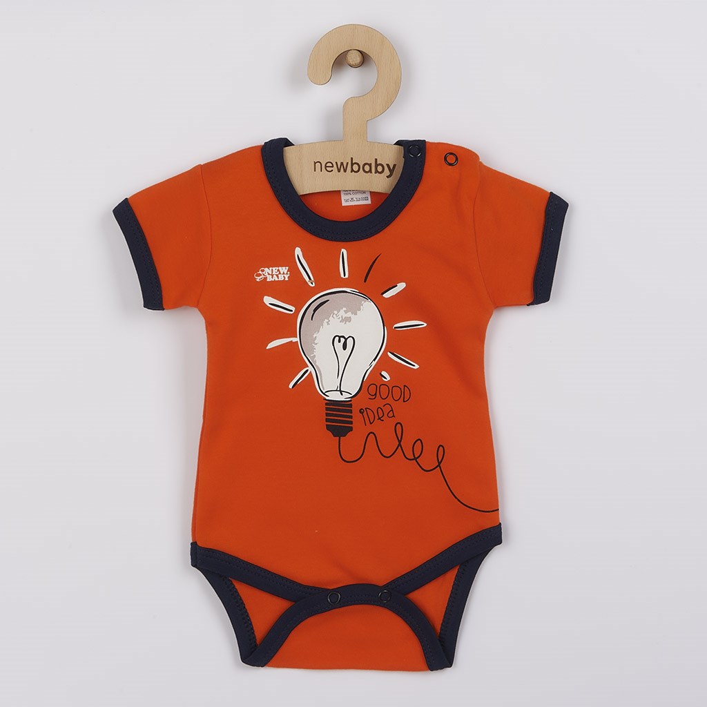 E-shop Dojčenské bavlnené body s krátkym rukávom New Baby skvelý nápad, 68 (4-6m) - 45218