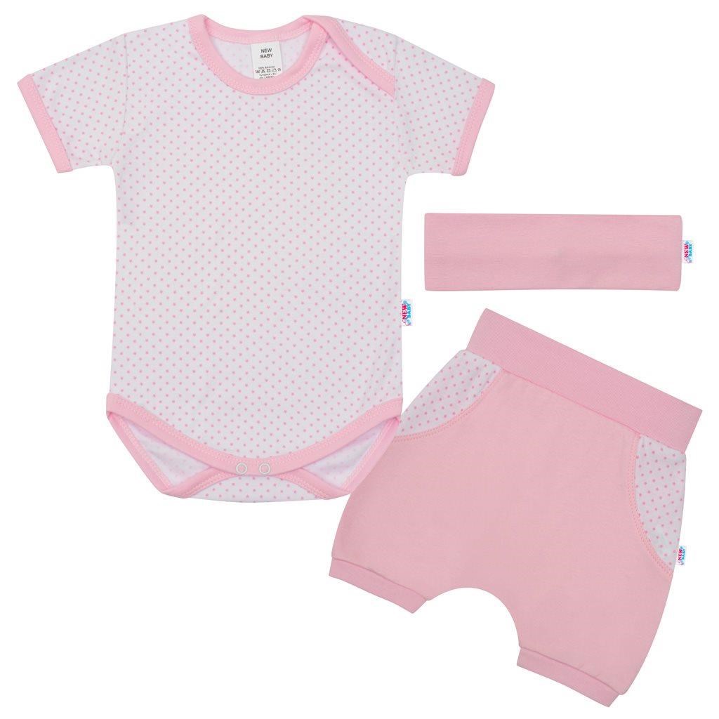 E-shop 3-dielna letná bavlnená súprava New Baby Perfect Summer svetlo ružová, 92 (18-24m) - 45353