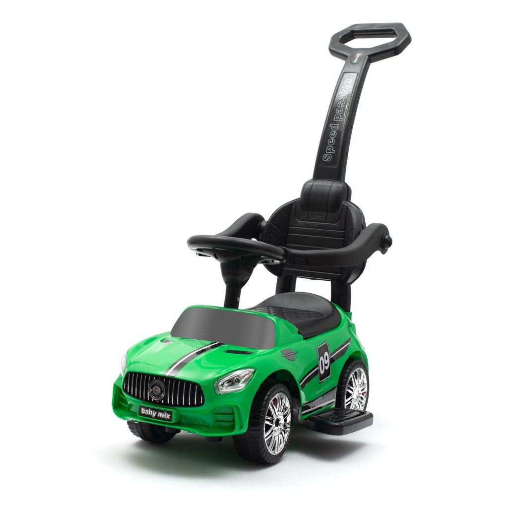 E-shop Detské odrážadlo so zvukom a vodiacou tyčou Baby Mix RACER zelené - 45829