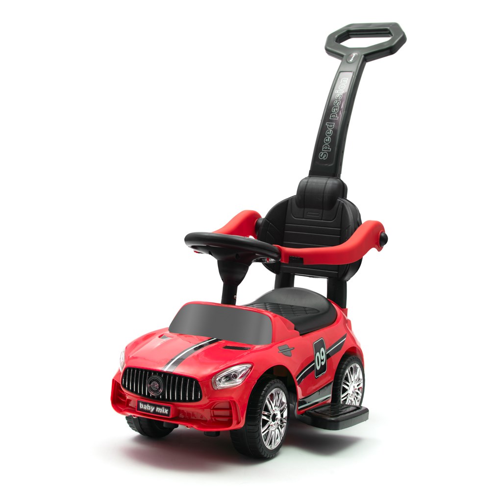 E-shop Detské odrážadlo so zvukom a vodiacou tyčou Baby Mix RACER červené - 45830
