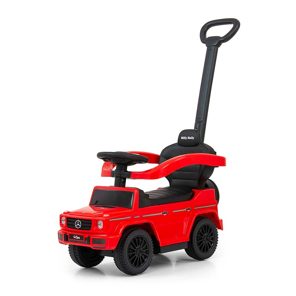 E-shop Detské odrážadlo s vodiacou tyčou MERCEDES G350d Milly Mally červené - 45843