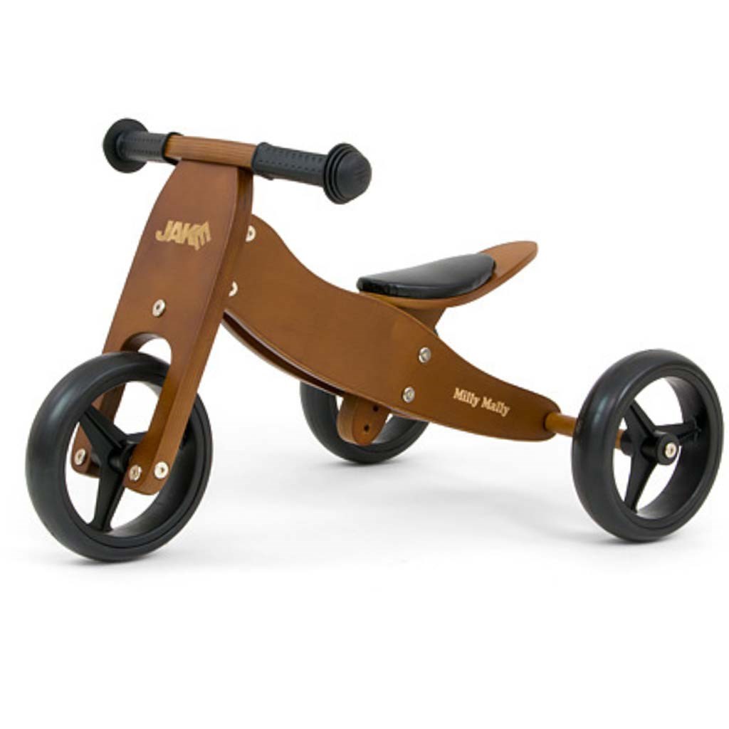E-shop Detské multifunkčné odrážadlo bicykel 2v1 Milly Mally JAKE Dark Natural - 45875