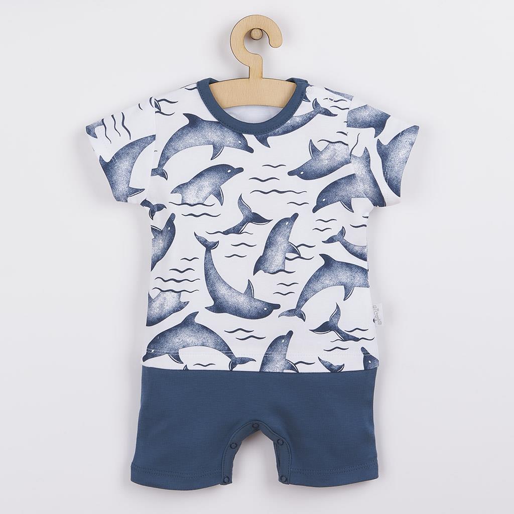 E-shop Dojčenský letný bavlnený overal Nicol Dolphin, 56 (0-3m) - 46144
