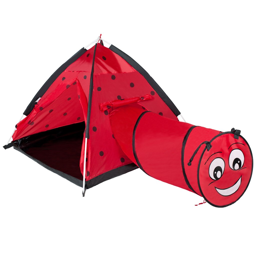 E-shop Detský stan Baby Mix Lienka s tunelom červený - 46224