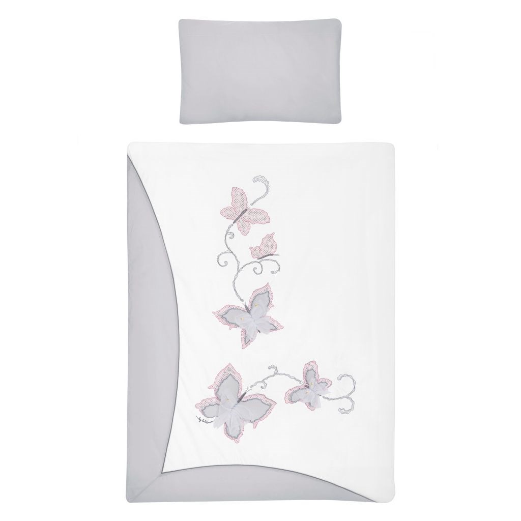 E-shop 5-dielne posteľné obliečky Belisima Butterfly 100/135 sivé - 46352
