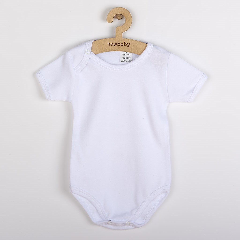 E-shop Luxusné bavlnené body krátky rukáv New Baby - biele, 92 (18-24m) - 46366