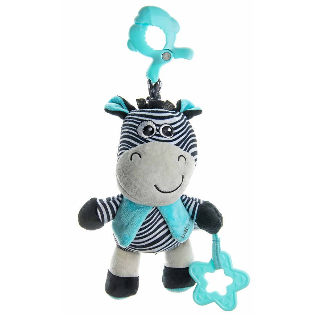 E-shop Edukačná hrajúca plyšová hračka s klipom Baby Mix zebra - 46555
