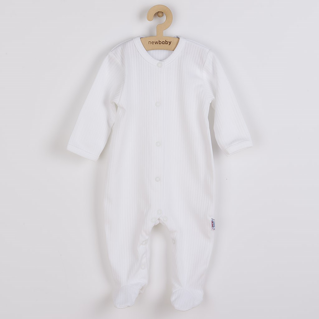 E-shop Dojčenský bavlnený overal New Baby Practical biely chlapec, 80 (9-12m) - 46714