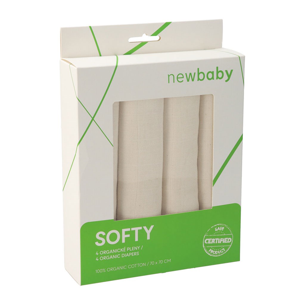 E-shop Látkové plienky z organickej bavlny New Baby Softy 70 x 70 cm 4 ks - 46903