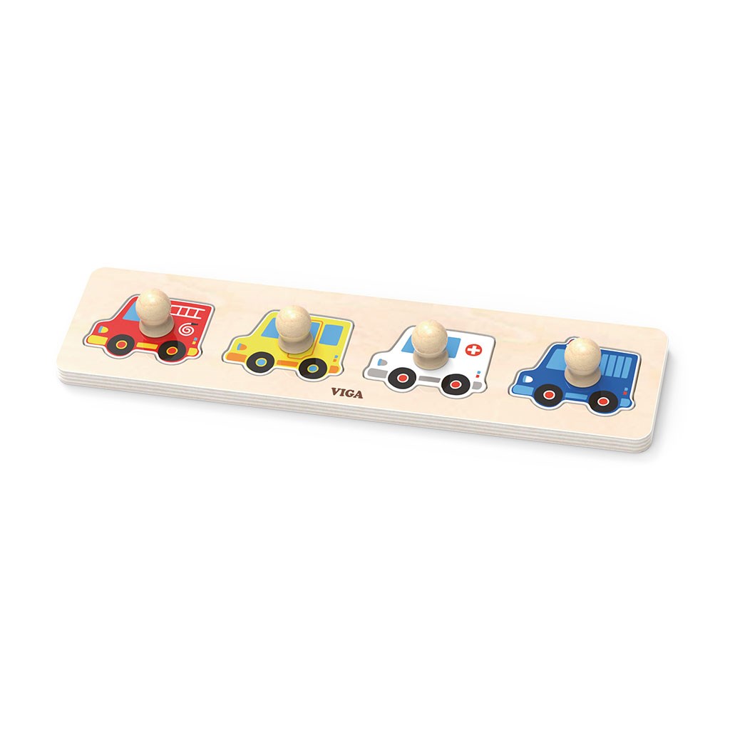 E-shop Detské drevené puzzle s úchytmi Viga Auta - 48477