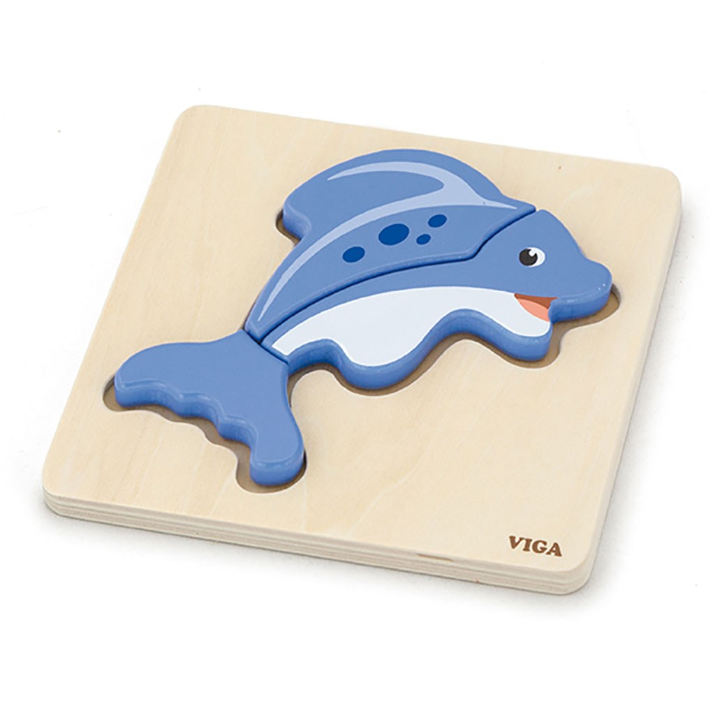 E-shop Drevené puzzle pre najmenších Viga Rybka - 48543