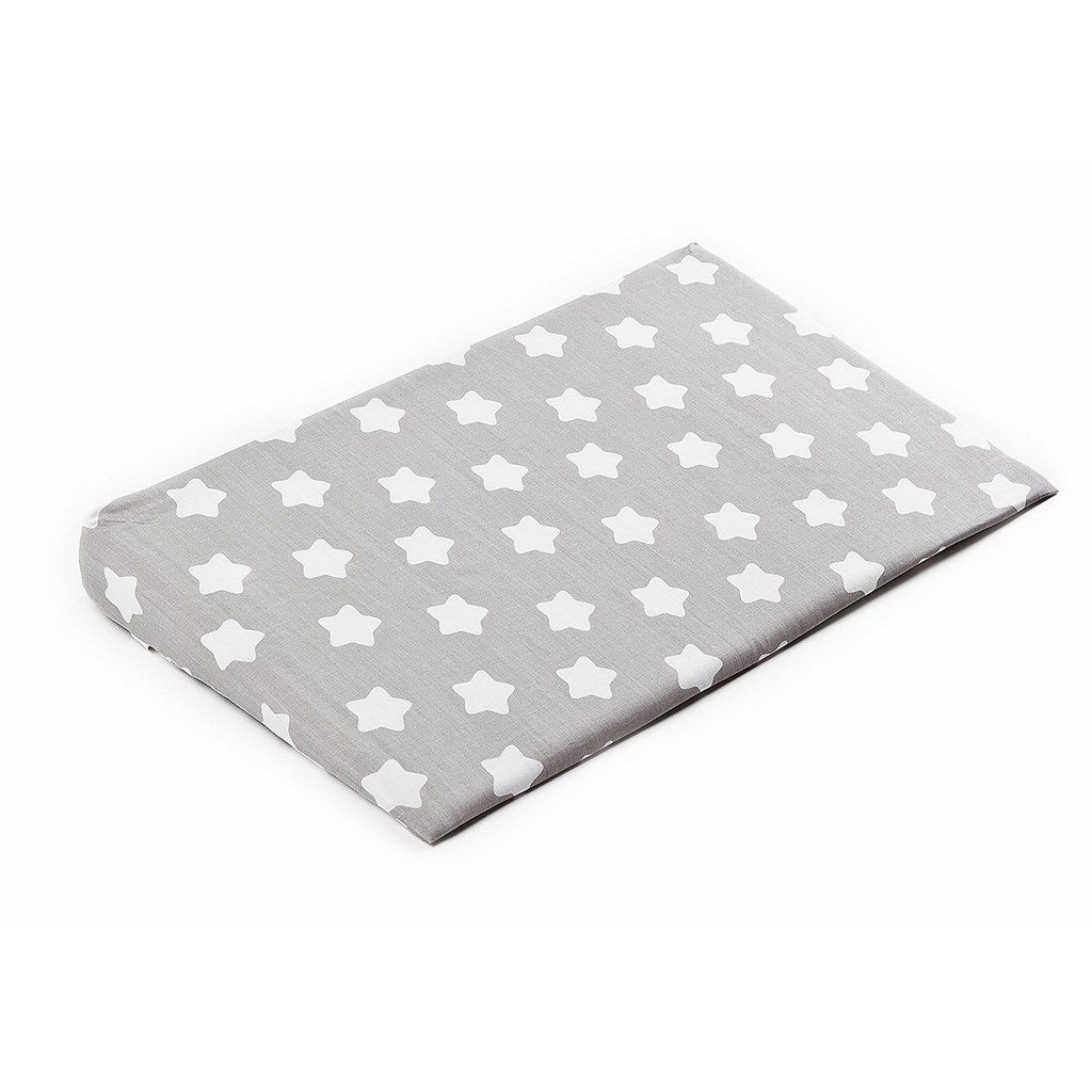 E-shop Poťah na dojčenský vankúš - klin Sensillo 59x37 cm hviezdičky sivý - 49314