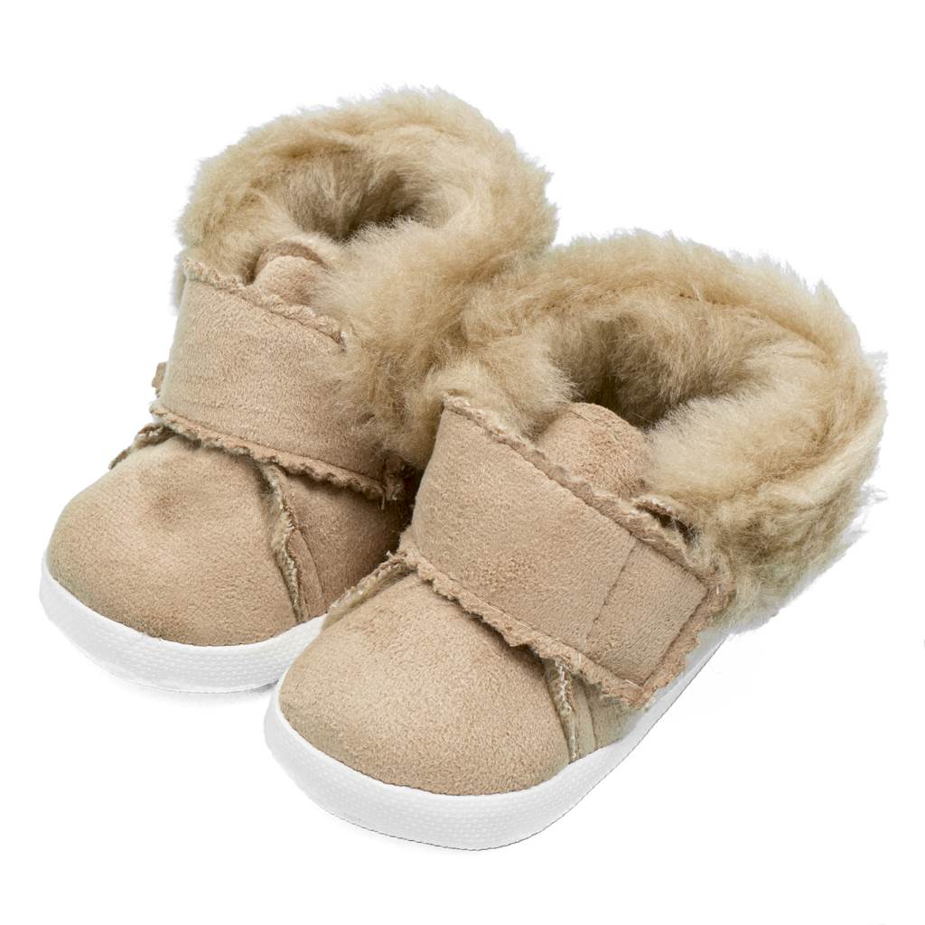 E-shop Dojčenské zimné semiškové capačky New Baby 0-3 m svetlo hnedé, 116/122 - 49978