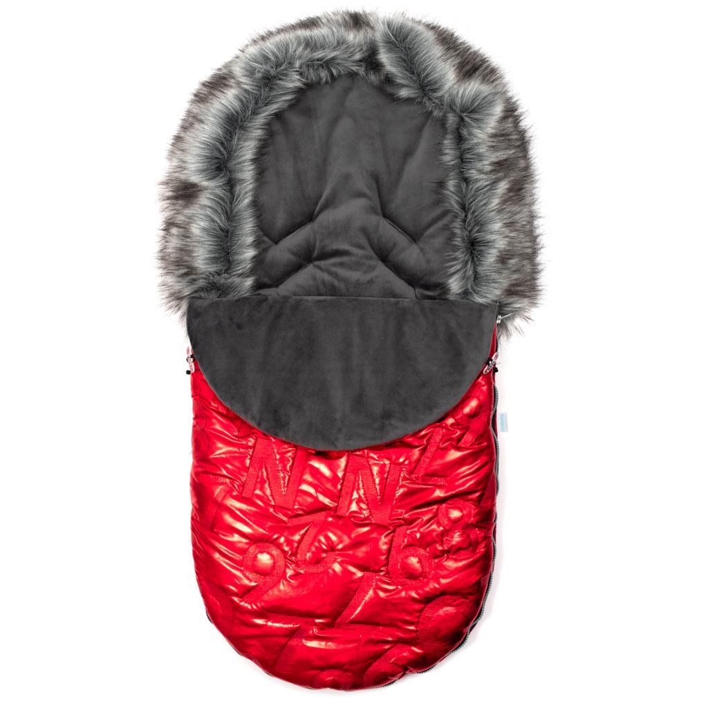 E-shop Luxusný fusak s kožušinkou New Baby červený - 49999