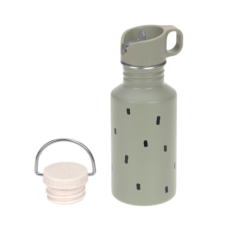 E-shop Lässig KIDS LÄSSIG Bottle Stainless Steel Happy Prints light olive