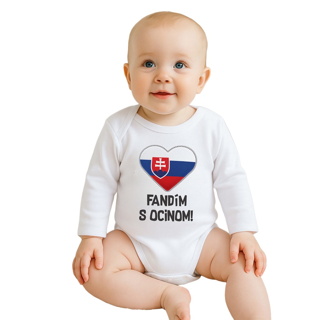 E-shop Body s potlačou New Baby Fandím s ocinom biele, 50 - 50567