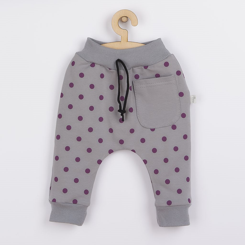 E-shop Dojčenské tepláčky Koala Dots sivá, 62 (3-6m) - 50926