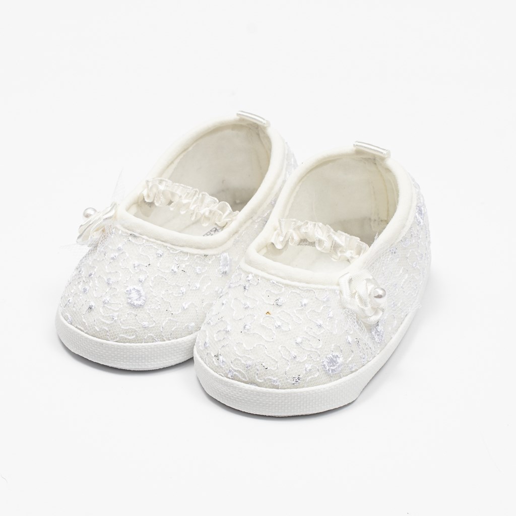 E-shop Dojčenské krajkové baletky capačky New Baby béžová 12-18 m, 12-18 m - 50286