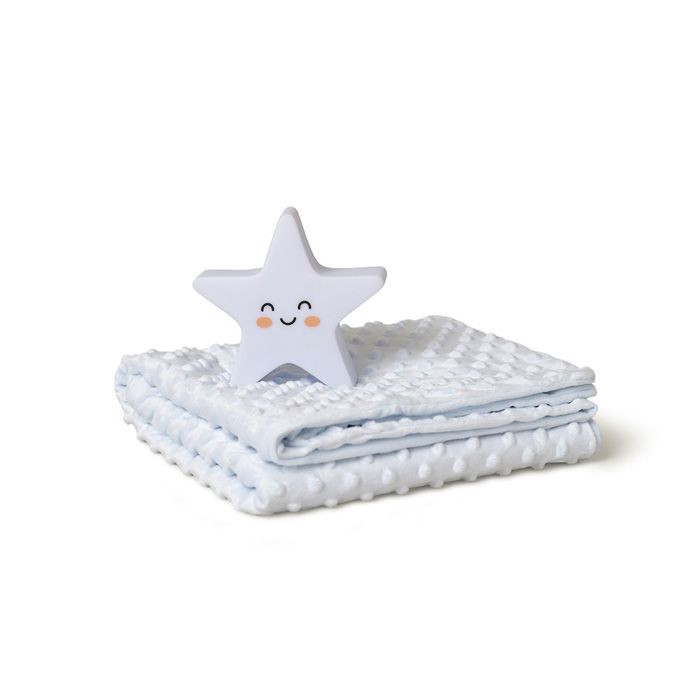 E-shop INTERBABY | SET Deka extra mäkká guličky + lampička HVIEZDA - MODRÁ