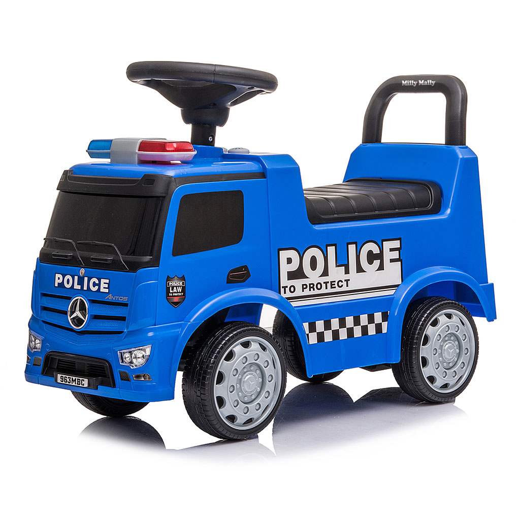 E-shop Detské odrážadlo so zvukom Mercedes Milly Mally POLICE modré - 51529