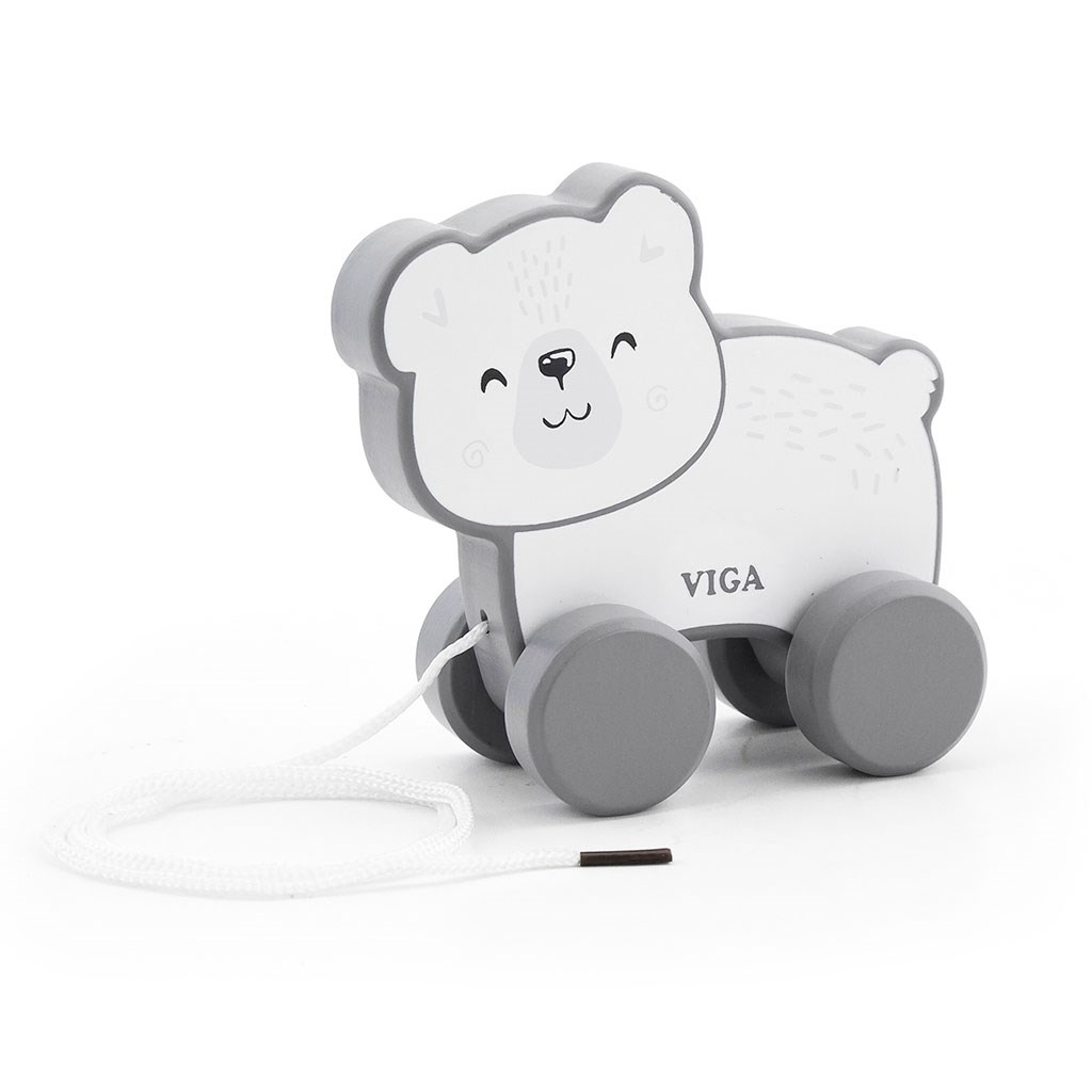 E-shop Drevená ťahacia hračka na šnúrke Viga ľadový medveď - 51574