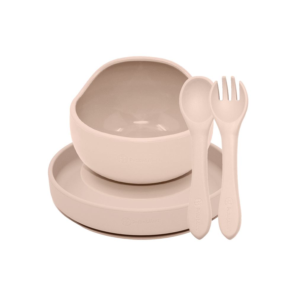 E-shop PETITEMARS PETITE&MARS Set jedálenský silikónový TAKE&MATCH 3 ks Desert Sand 6m+