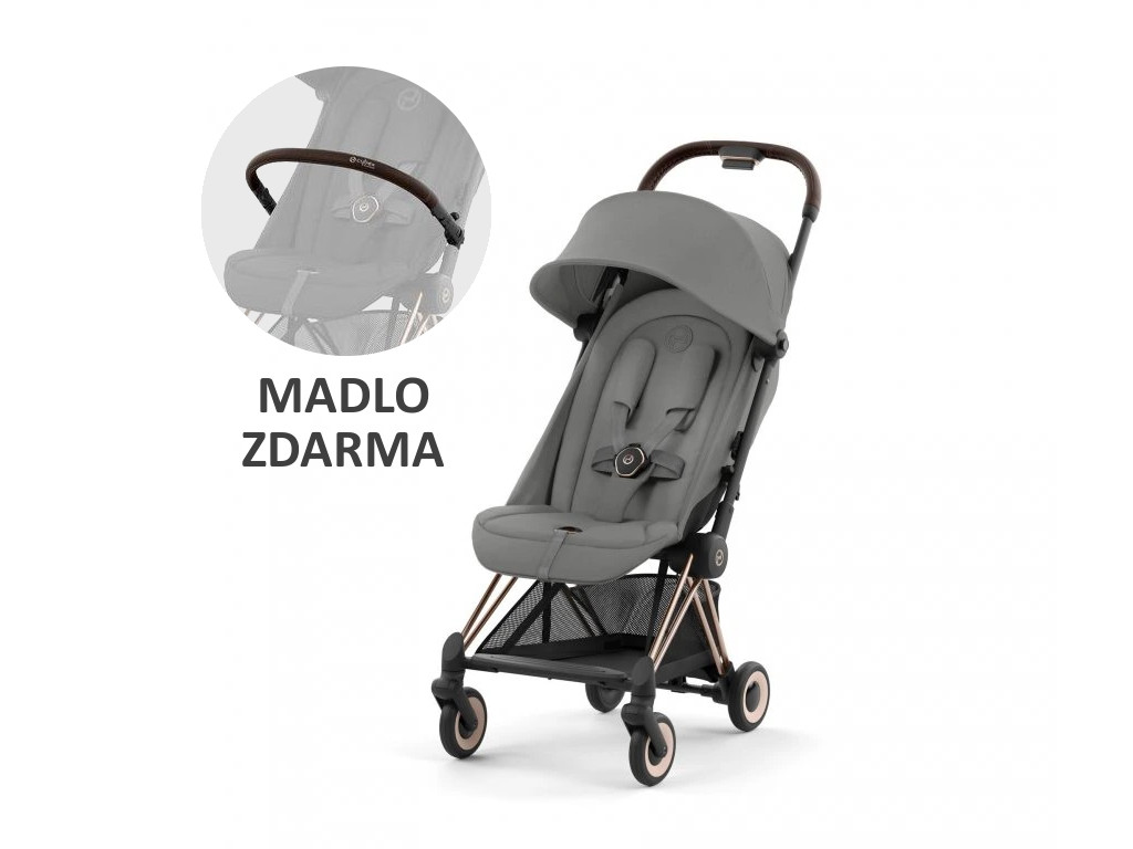 E-shop Cybex COYA s rose gold podvozkom, mirage grey + MADLO ZDARMA