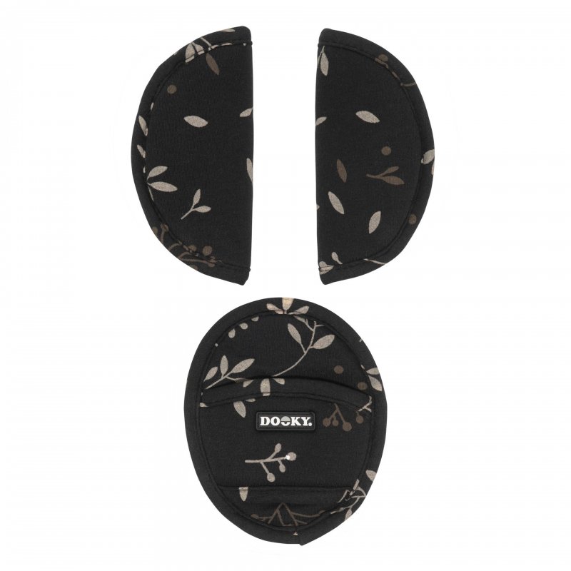 E-shop Dooky Chránič pásu Universal Pads Romantic Leaves Black