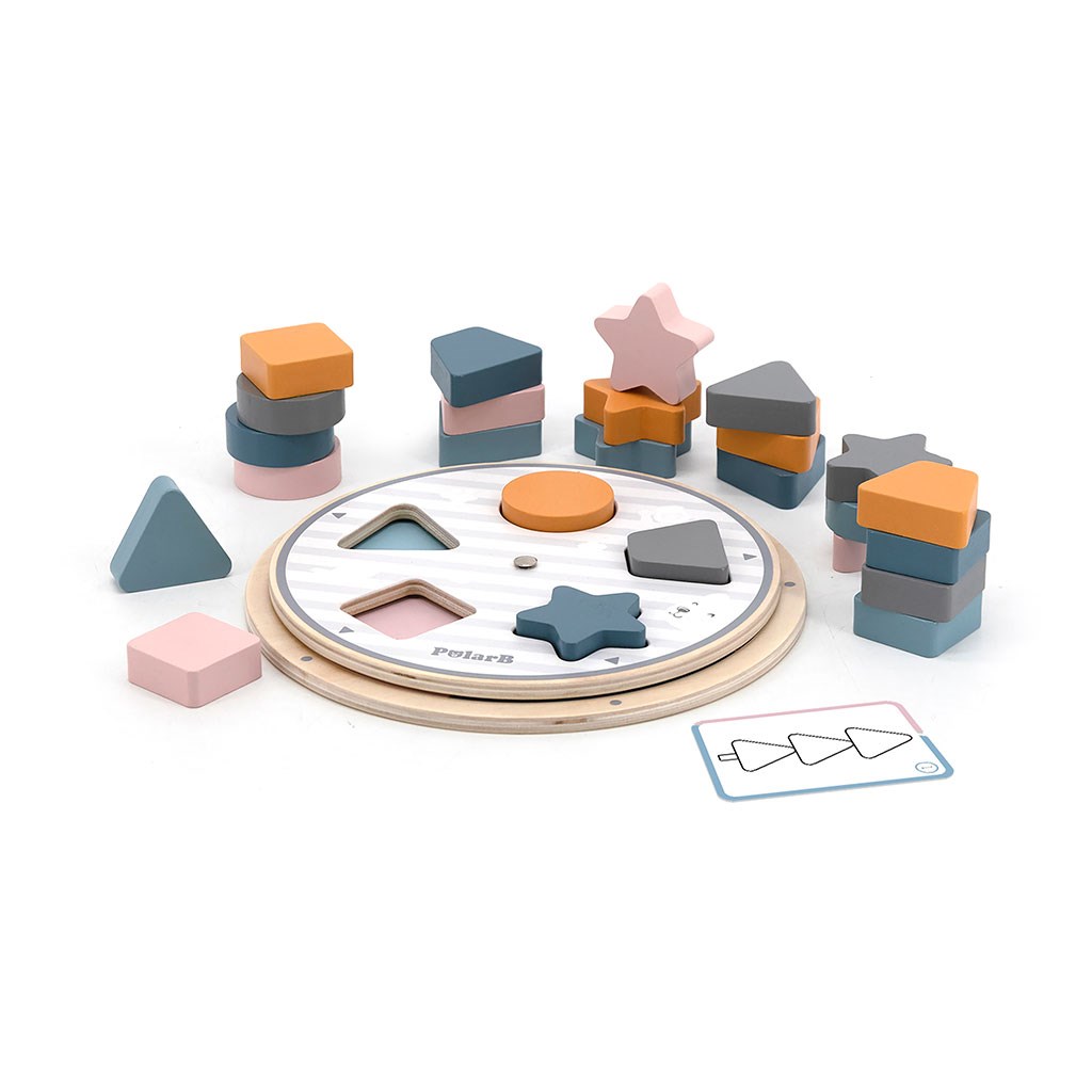 E-shop Drevené vkladacie puzzle Viga tvary a farby - 51733