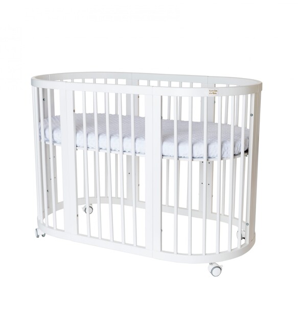 levin felin Detská rastúca postieľka SMART BED OVAL 9v1, biela, 60oval