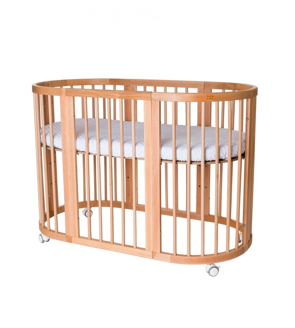 levin felin Detská rastúca postieľka SMART BED OVAL 9v1, prírodná, 60oval