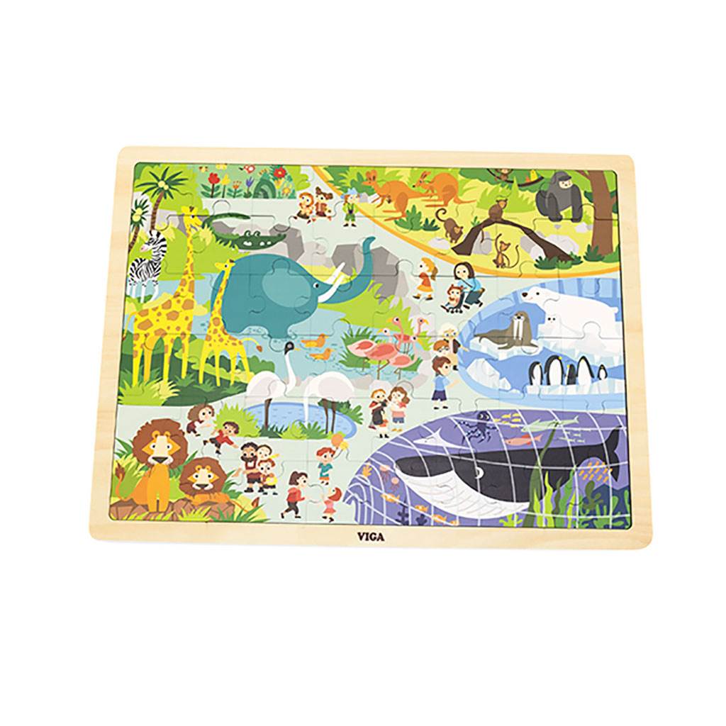 E-shop Detské drevené puzzle Viga Zoo 48 ks - 52026