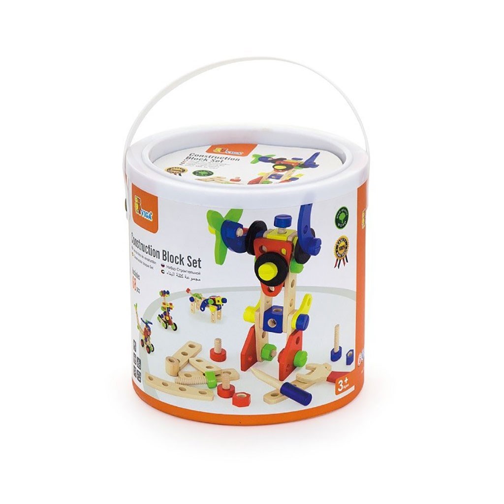 E-shop Drevené stavebné kocky pre deti Viga 68 dielov - 52030